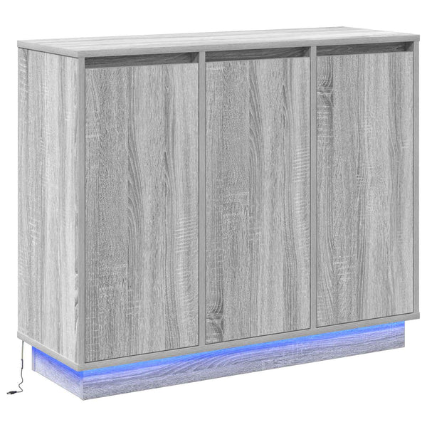 LED-pöytätaso Harmaa Sonoma 90 x 32 x 75 cm Tekninen puu