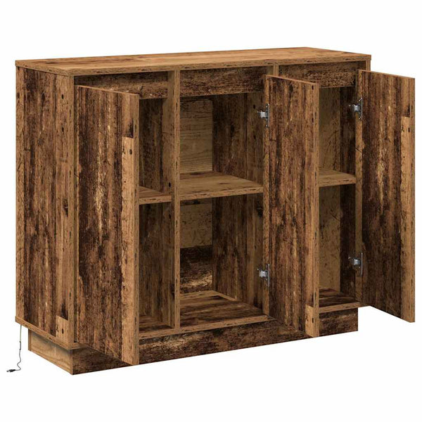LED-pöytätaso Vanha puu 90 x 32 x 75 cm Tekninen puu
