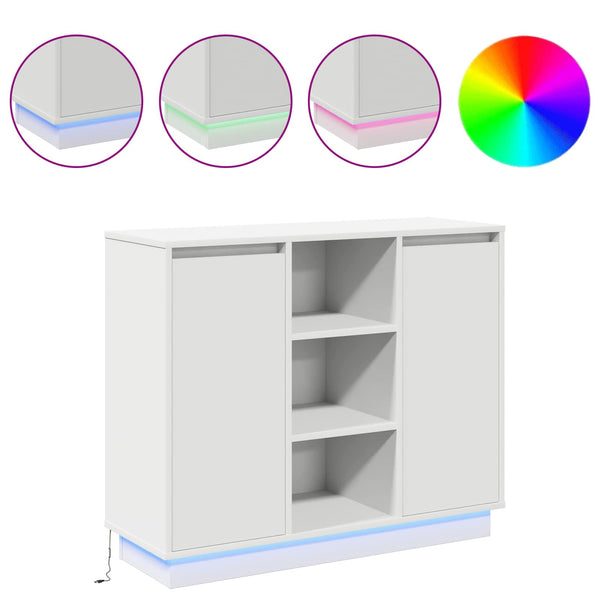 LED-pöytätaso Valkoinen 90 x 32 x 75 cm Tekninen puu