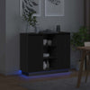 LED-pöytätaso Musta tammi. 90 x 32 x 75 cm Tekninen puu