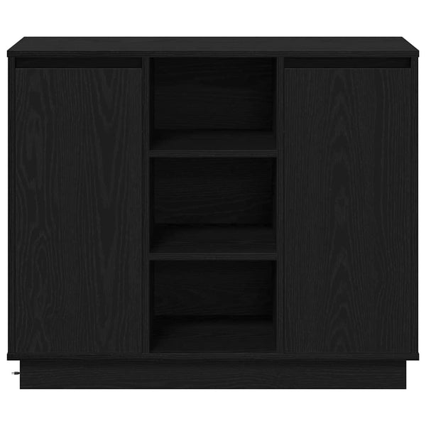 LED-pöytätaso Musta tammi. 90 x 32 x 75 cm Tekninen puu