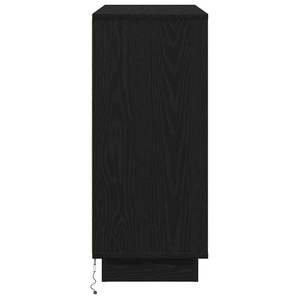 LED-pöytätaso Musta tammi. 90 x 32 x 75 cm Tekninen puu