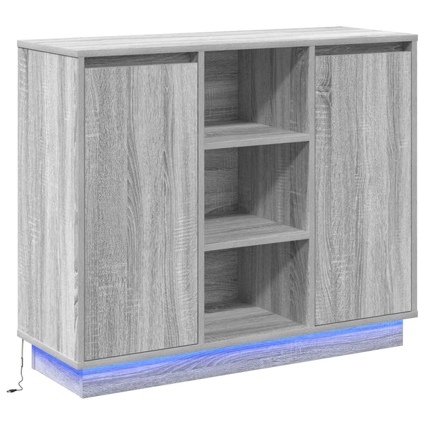 LED-pöytätaso Harmaa Sonoma 90 x 32 x 75 cm Tekninen puu