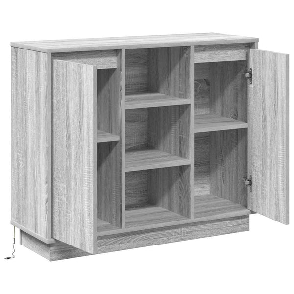 LED-pöytätaso Harmaa Sonoma 90 x 32 x 75 cm Tekninen puu