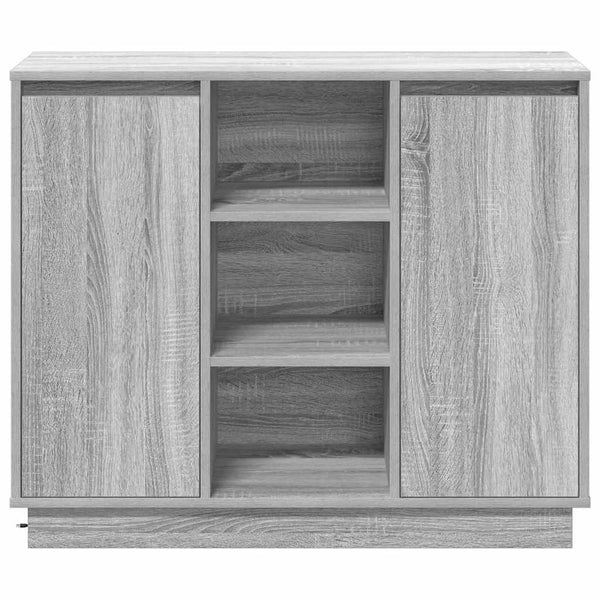 LED-pöytätaso Harmaa Sonoma 90 x 32 x 75 cm Tekninen puu