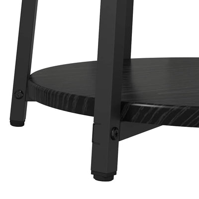 Musta tammi sivupöytäsetti hyllyllä Esanu 50x50x51cm (2 pcs)