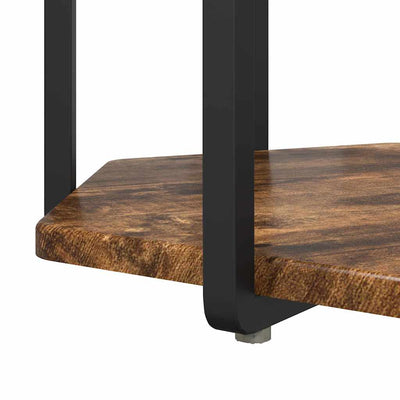 Musta sivupöytäsetti hyllyllä Filonel (2 pcs savustettu tammi)