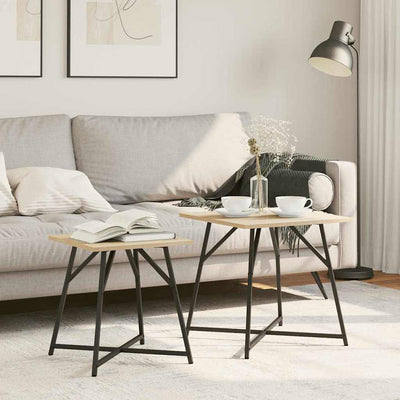 Musta sivupöytäsetti Presura 50x50x50cm (2 pcs sonoma tammi)