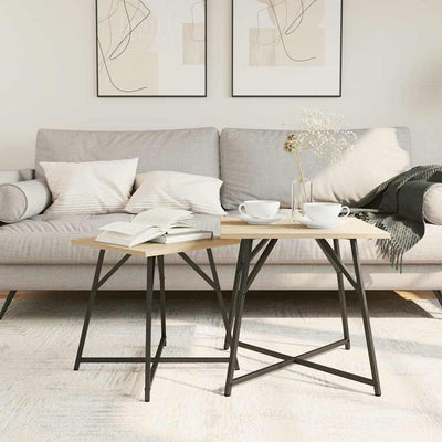 Musta sivupöytäsetti Presura 50x50x50cm (2 pcs sonoma tammi)