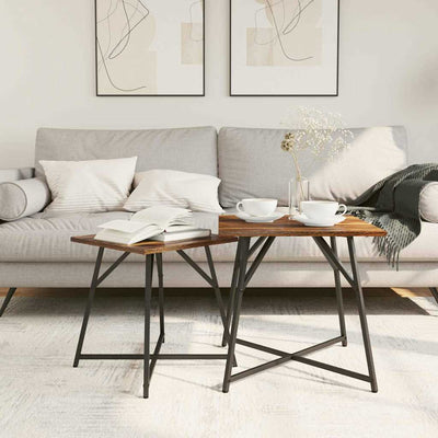 Musta sivupöytäsetti Ejencova 50x50x50cm (2 pcs, savustettu tammi)