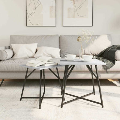 Harmaa ja musta sivupöytäsetti Jozephus 50x50x50cm (2 pcs)