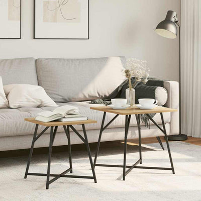 Musta sivupöytäsetti Brittnay 50x50x50cm (2 pcs artisan tammi)