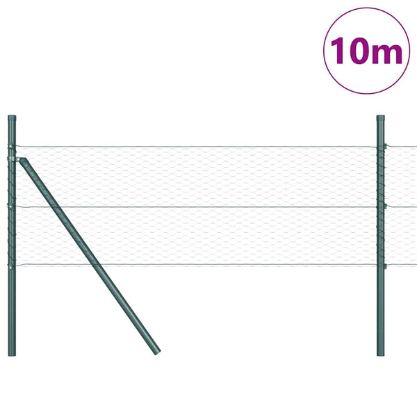 Kuusikulmainen aidan maapohjauskappale 10 x 0,5 m Vihreä Verkko