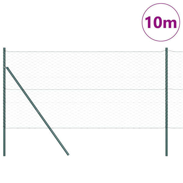 Kuusikulmainen aidan maapohjauskappale 10 x 1,4 m Vihreä Verkko