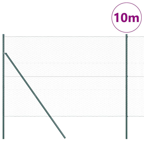 Kuusikulmainen aidan maapohjauskappale 10 x 1,6 m Vihreä Verkko