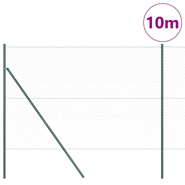 Kuusikulmainen aidan maapohjauskappale 10 x 1,6 m Vihreä Verkko