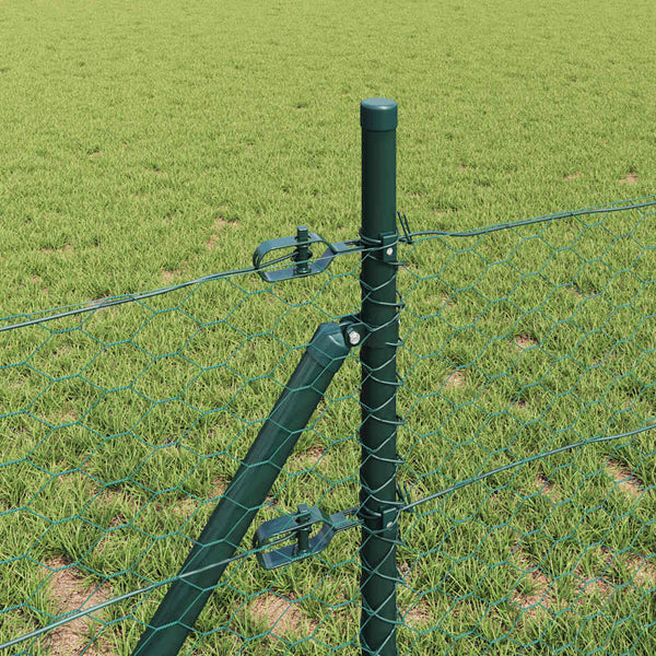Kuusikulmainen aidan maapohjauskappale 25 x 0,5 m Metsänvihreä