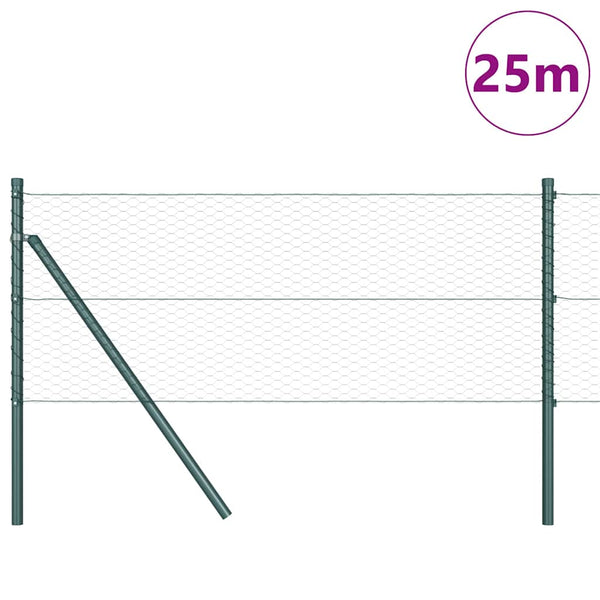 Kuusikulmainen aidan maapohjauskappale 25 x 0,6 m Vihreä Verkko