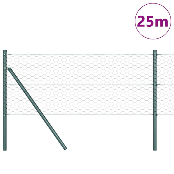 Kuusikulmainen aidan maapohjauskappale 25 x 0,6 m Vihreä Verkko