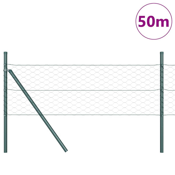 Kuusikulmainen aidan maapohjauskappale 50 x 0,5 m Vihreä Verkko