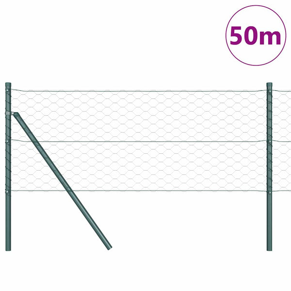 Kuusikulmainen aidan maapohjauskappale 50 x 0,6 m Vihreä Verkko