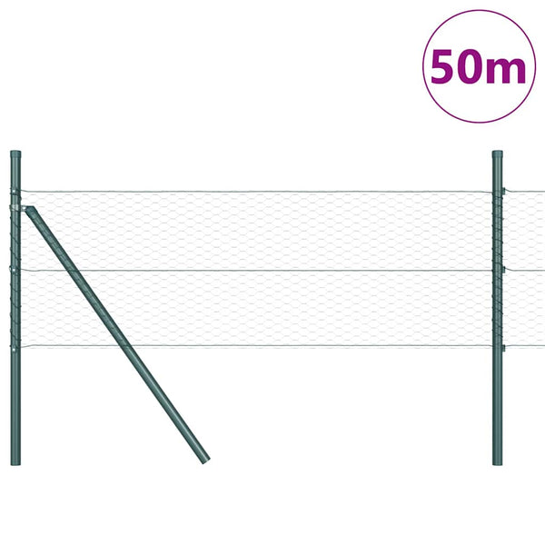 Kuusikulmainen aidan maapohjauskappale 50 x 0,8 m Vihreä Verkko