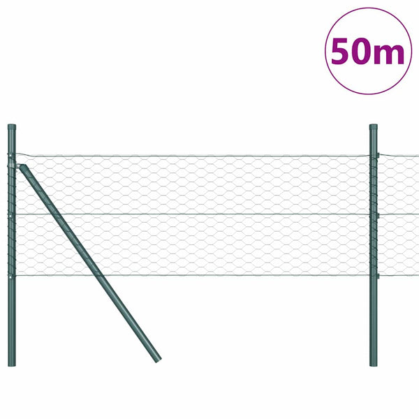 Kuusikulmainen aidan maapohjauskappale 50 x 0,8 m Vihreä Verkko