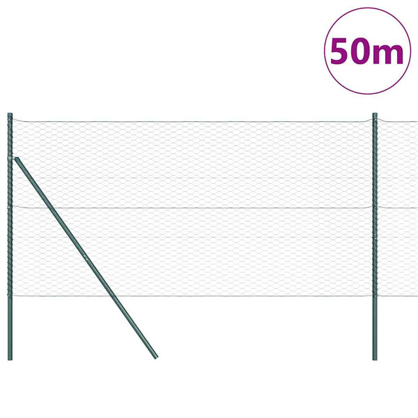 Kuusikulmainen aidan maapohjauskappale 50 x 1 m Vihreä Verkko