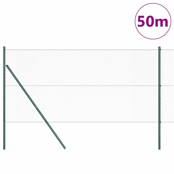 Kuusikulmainen aidan maapohjauskappale 50 x 1,2 m Vihreä Verkko