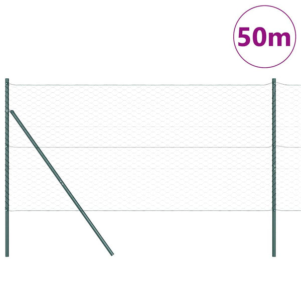 Kuusikulmainen aidan maapohjauskappale 50 x 1,2 m Vihreä Verkko