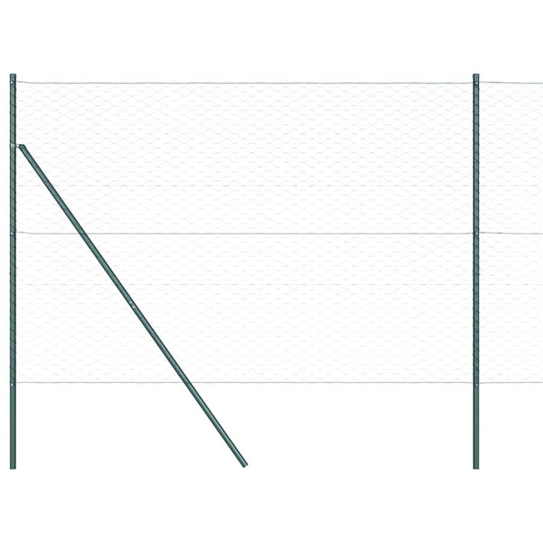 Kuusikulmainen aidan maapohjauskappale 50 x 1,5 m Vihreä Verkko