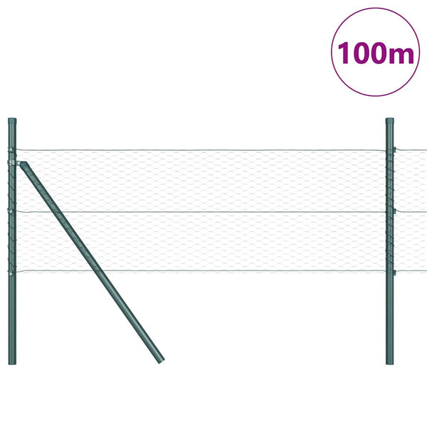 Kuusikulmainen aidan maapohjauskappale 100 x 0,5 m Vihreä