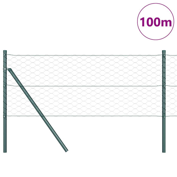 Kuusikulmainen aidan maapohjauskappale 100 x 0,8 m Vihreä