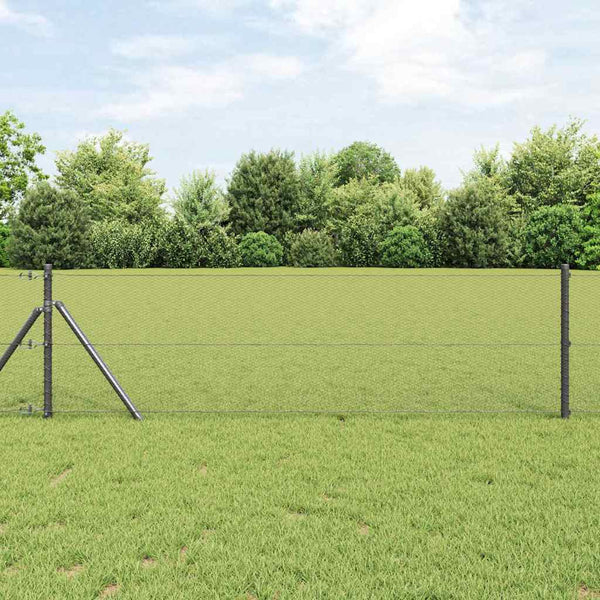 Kuusikulmainen aidan maapohjauskappale 10 x 0,6 m Harmaa Verkko