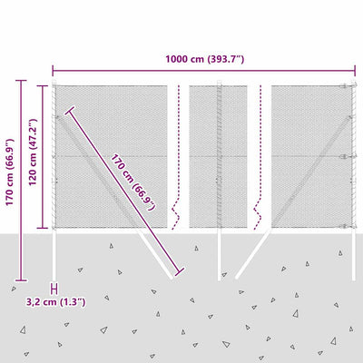 Aita paalujen kanssa Harmaa 1.2 x 10 m