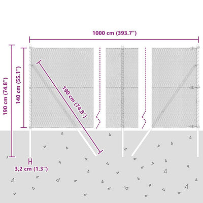 Aita paalujen kanssa Harmaa 1.4 x 10 m