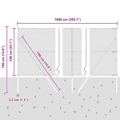 Aita paalujen kanssa Harmaa 1.4 x 10 m