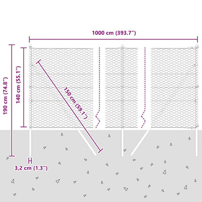 Aita paalujen kanssa Harmaa 1.4 x 10 m