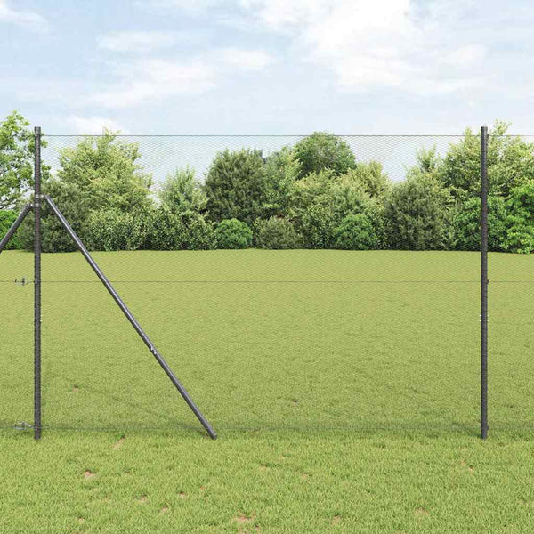 Kuusikulmainen aidan maapohjauskappale 10 x 1,5 m Harmaa Verkko
