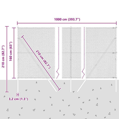 Aita paalujen kanssa Harmaa 1.6 x 10 m