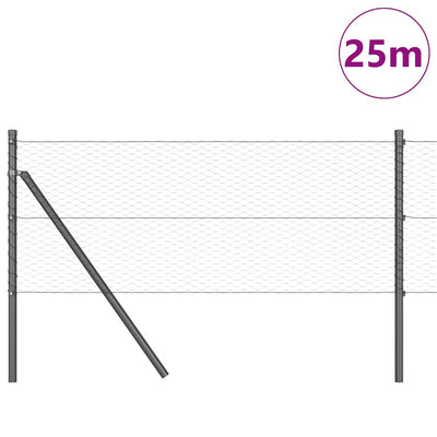 Aita paalujen kanssa Harmaa 0,6 x 25 m