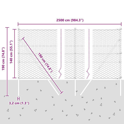 Aita paalujen kanssa Harmaa 1.4 x 25 m