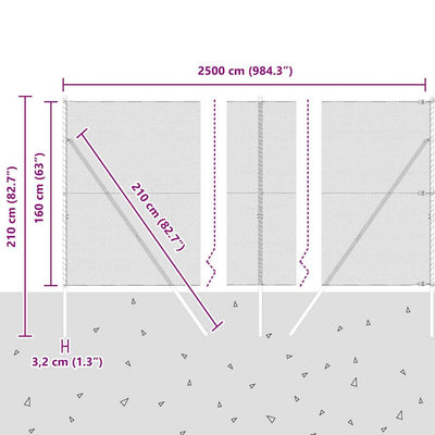 Aita paalujen kanssa Harmaa 1.6 x 25 m