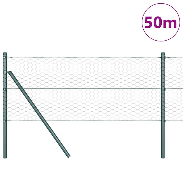 Kuusikulmainen aidan maapohjauskappale 50 x 0,6 m Harmaa Verkko