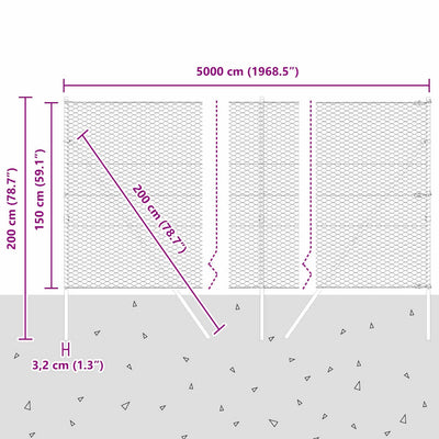 Aita paalujen kanssa Harmaa 1.5 x 50 m