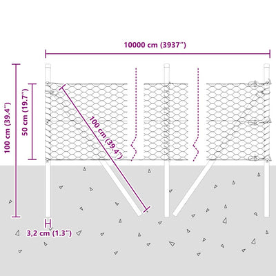 Aita paalujen kanssa Harmaa 0.5 x 100 m