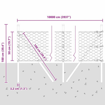 Aita paalujen kanssa Harmaa 0.5 x 100 m