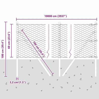 Aita paalujen kanssa Harmaa 0.6 x 100 m