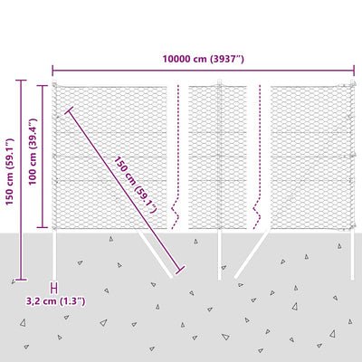 Aita paalujen kanssa Harmaa 1 x 100 m