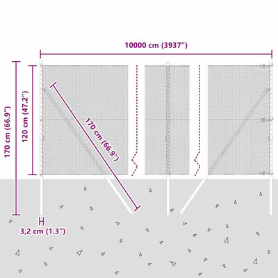 Aita paalujen kanssa Harmaa 1.2 x 100 m